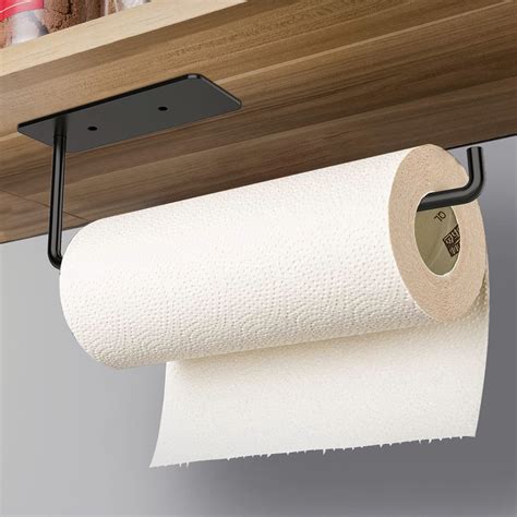 DEKAVA <b>Paper</b> <b>Towel</b> <b>Holder</b> Under Cabinet Wall Mount for Kitchen <b>Paper</b> <b>Towel</b>, <b>Self</b>-<b>Adhesive</b> <b>Paper</b> <b>Towel</b> Bar, <b>Paper</b> <b>Towel</b> Rack, SUS304 Stainless Steel 13 inch (BlackA, 1) 4. . Self adhesive paper towel holder